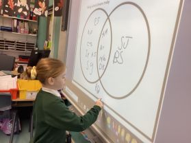 Learning about Venn Diagrams in Numeracy in P5 Room 8