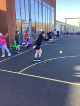 Cricket training in Year 6 (Mrs Cosgrave)